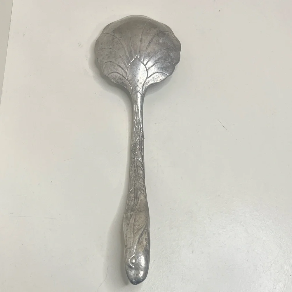 Vintage | Decorative Pewter Salad Servers Set
